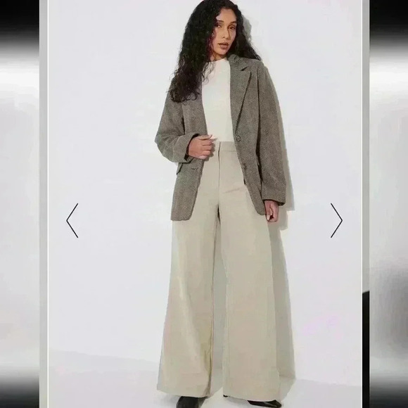 NA-KD Brown Fishbone Pattern Blazer NWT New Womens Size 38 US Size 6 - Picture 2 of 13